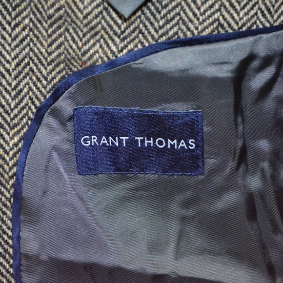 Grant Thomas 42L Sport Coat Blazer Suit Jacket Bla - Picture 8 of 8